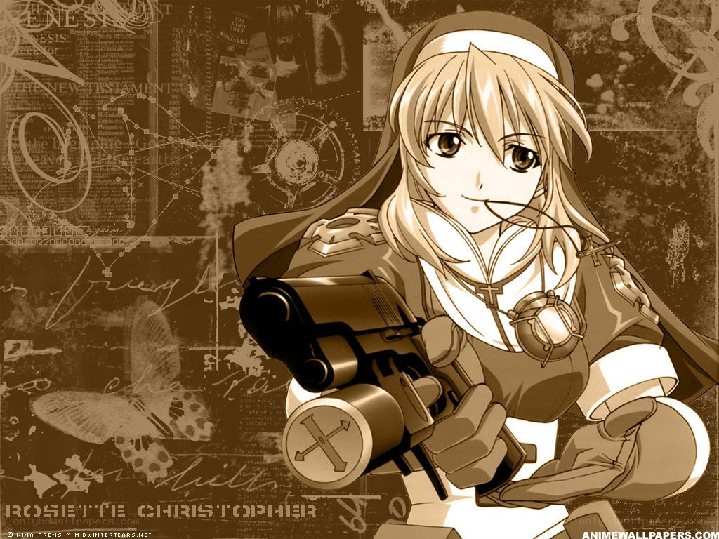 Rosette Christopher with a gun
