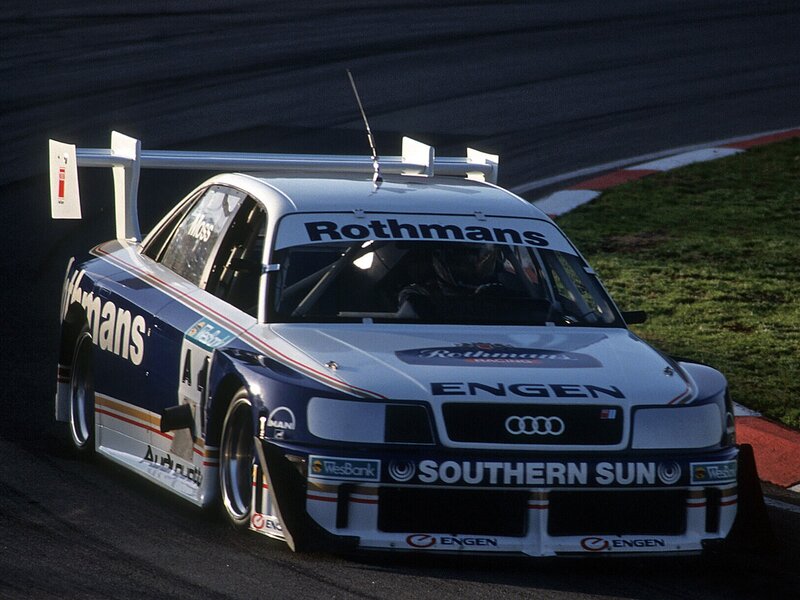 Rothmans Audi race car on track