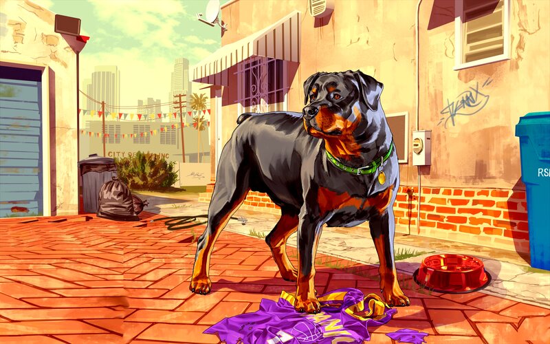 Rottweiler Dog — Orange
