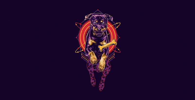 Rottweiler Puppy — Purple