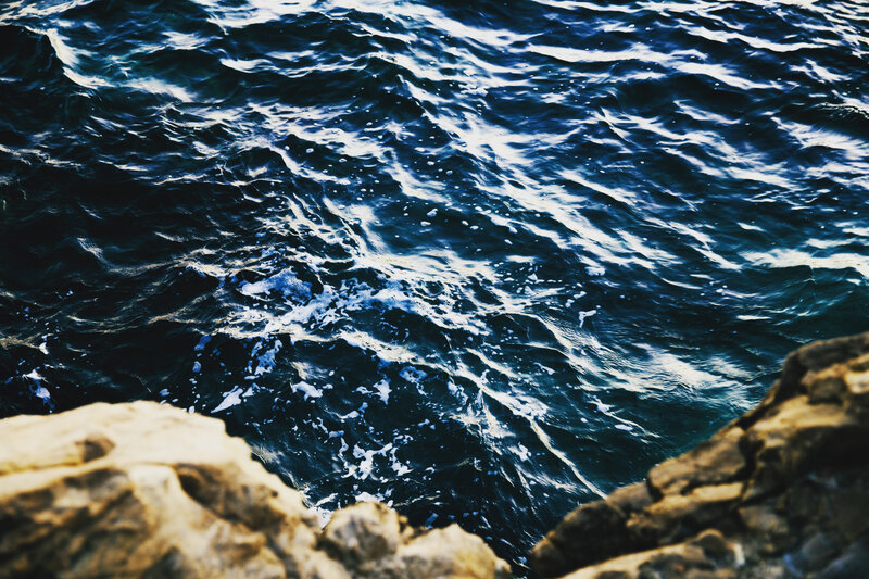 Rough sea waves crashing