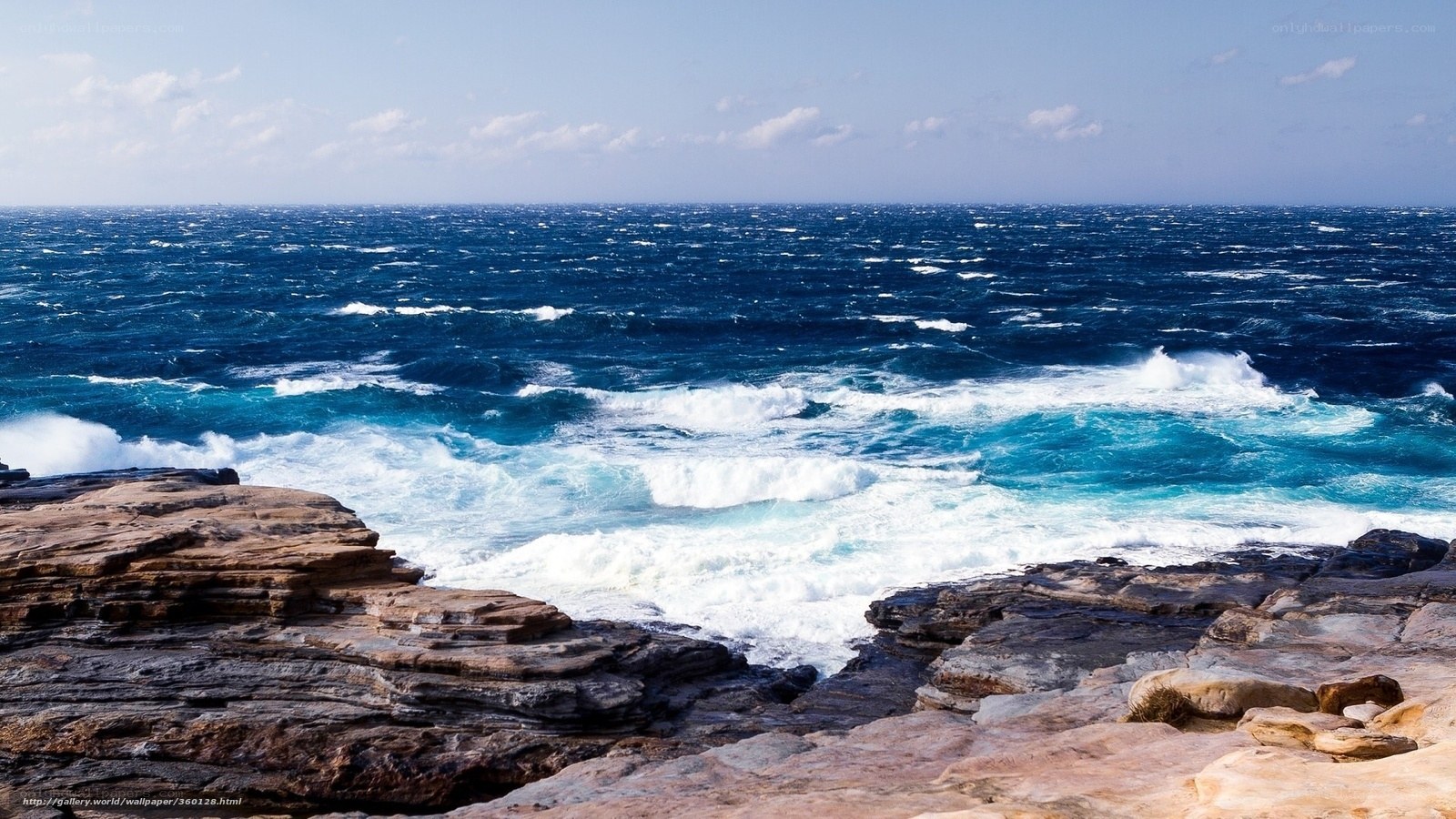 Rough seas at rocky coast