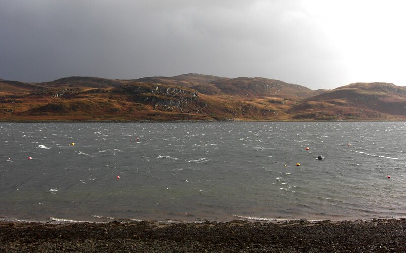 Rough waters at a coastal bay