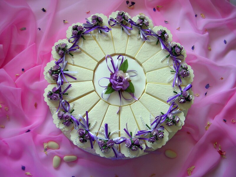 Round Cake with Purple Flowers