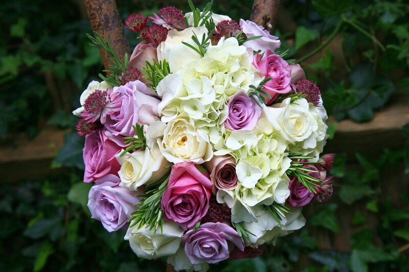 Round Floral Bouquet — Pink, Serene