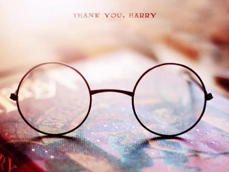 Round Glasses on Book