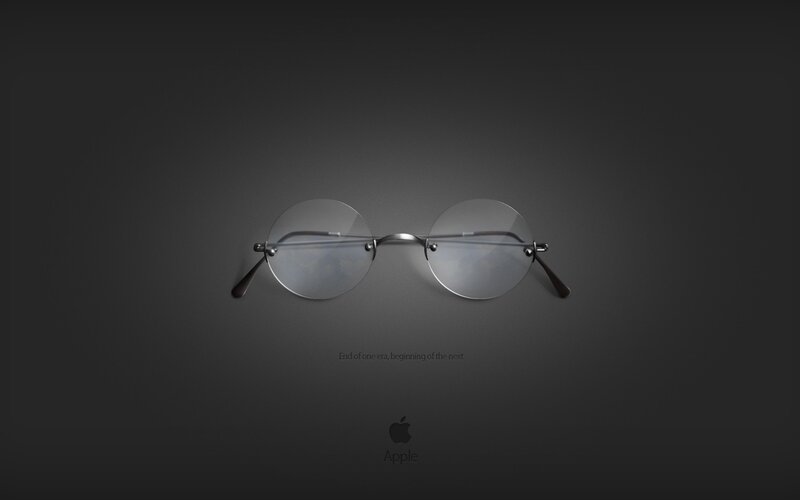 Round Glasses on Dark Surface — Gray