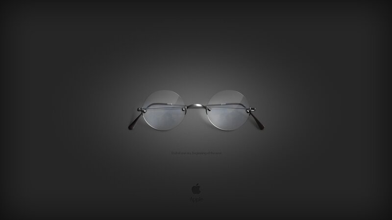 Round Glasses on Dark Surface