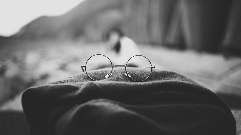Round Glasses on Fabric