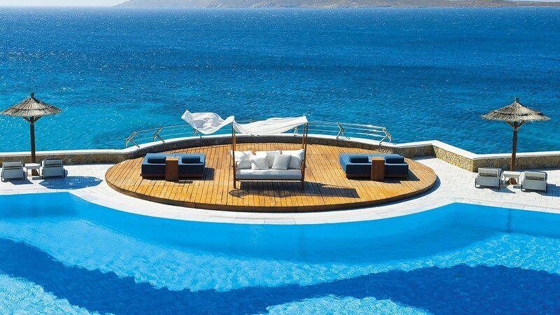 Round Pool Deck with Ocean View