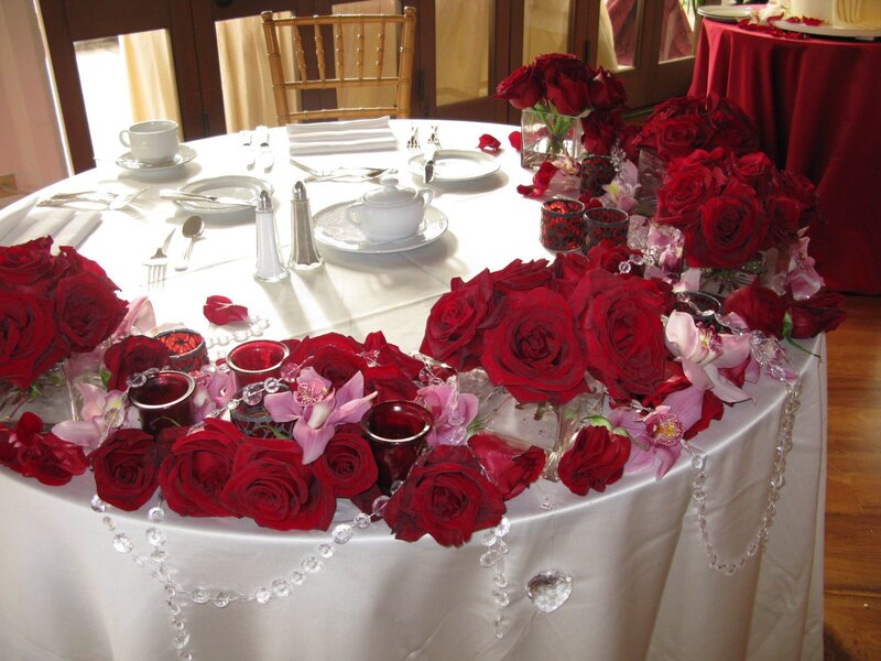Round Table with Red Roses