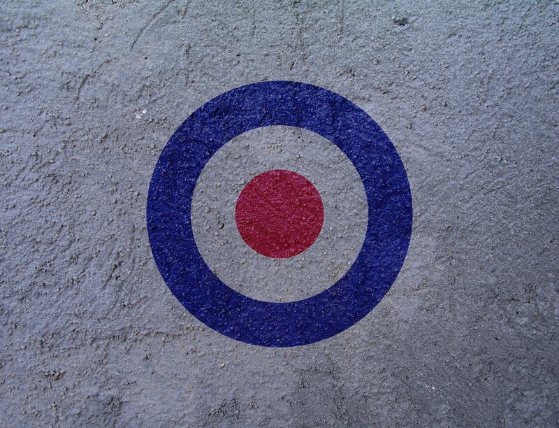 Roundel painted on concrete