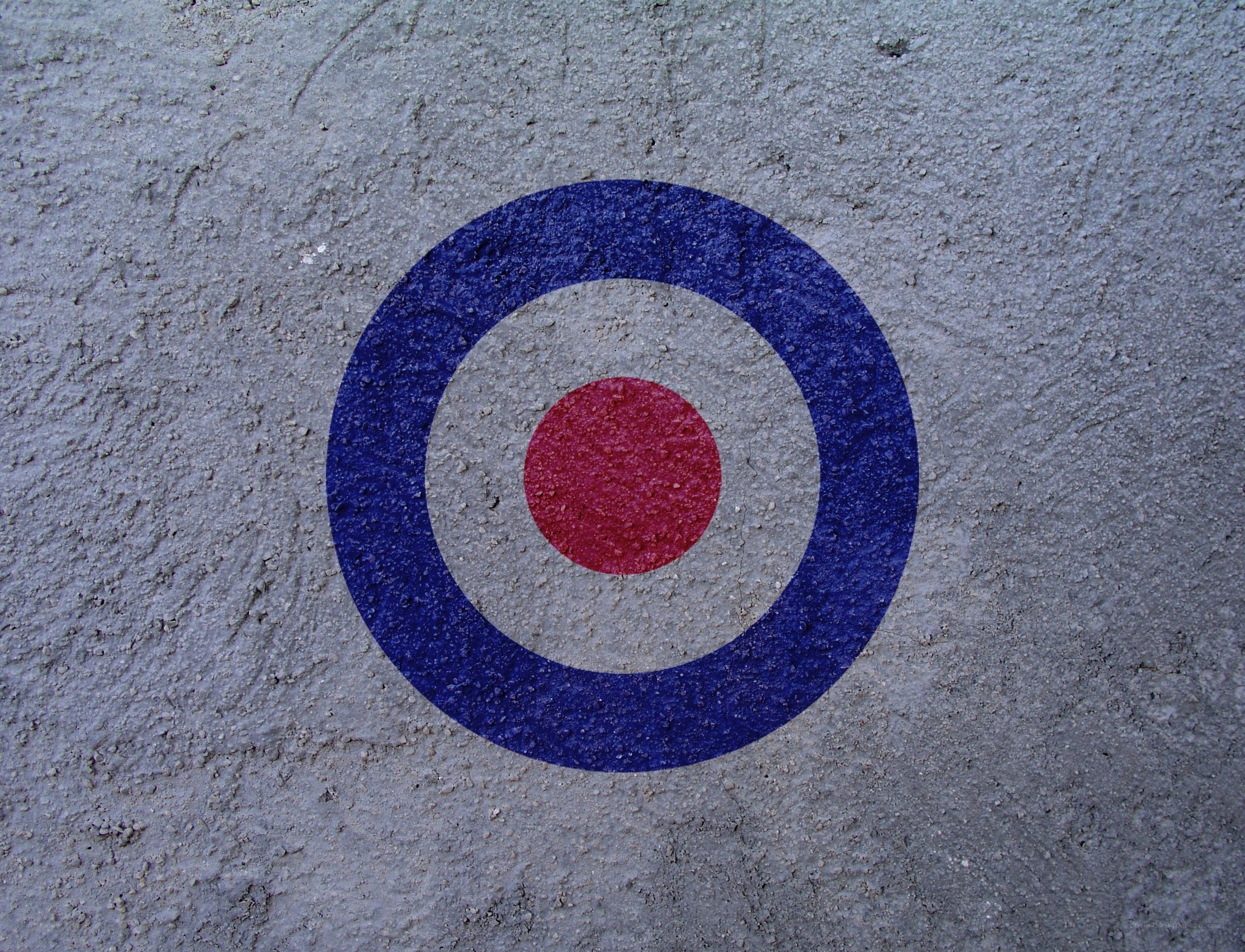 Roundel painted on concrete