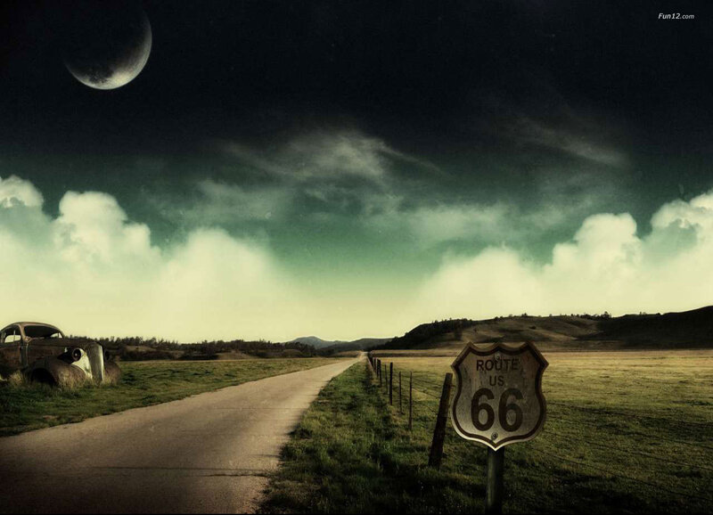 Route 66 at dusk