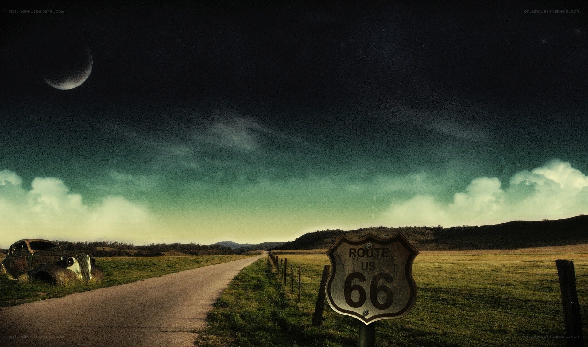 Route 66 at night