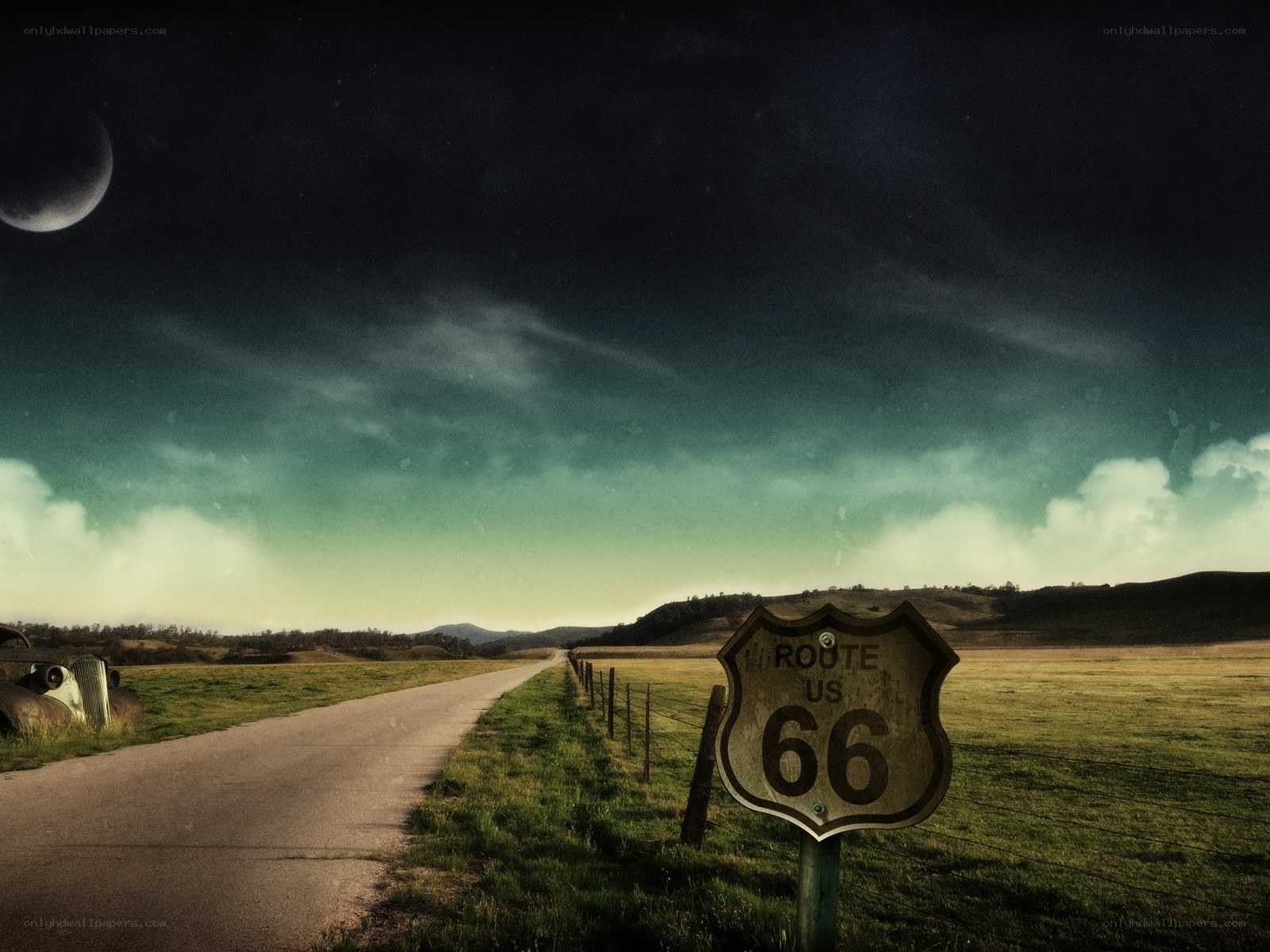 Route 66 at night