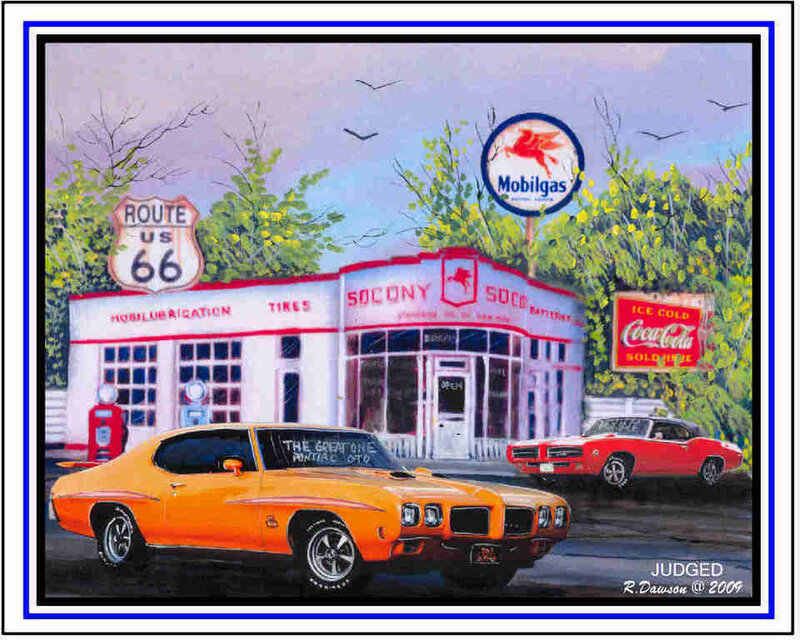Route 66 gas station scene