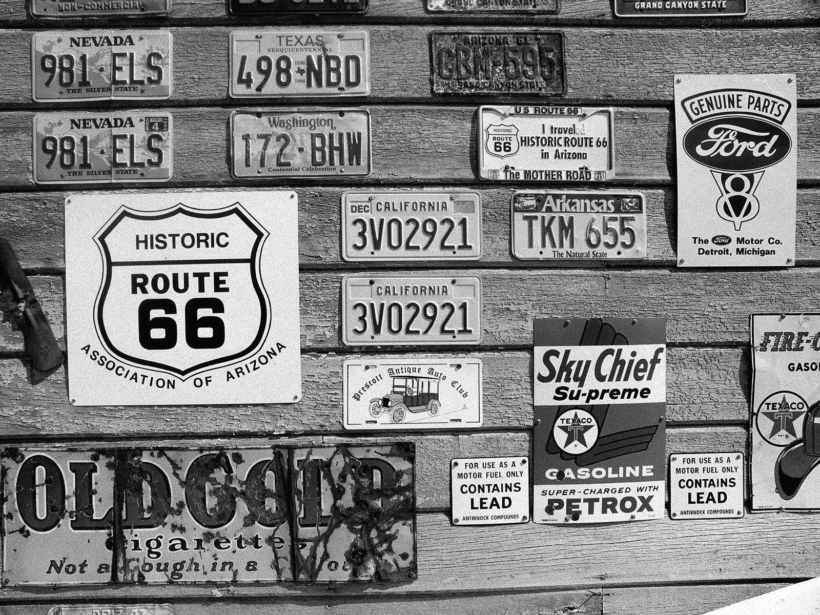 Route 66 memorabilia display