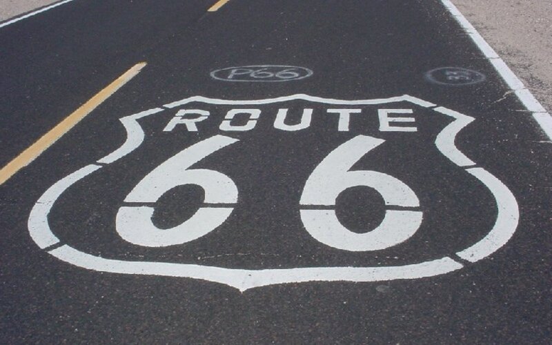 Route 66 road marking