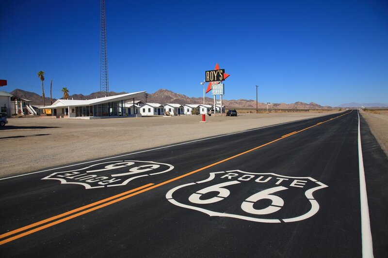 Route 66 Road Sign — Black