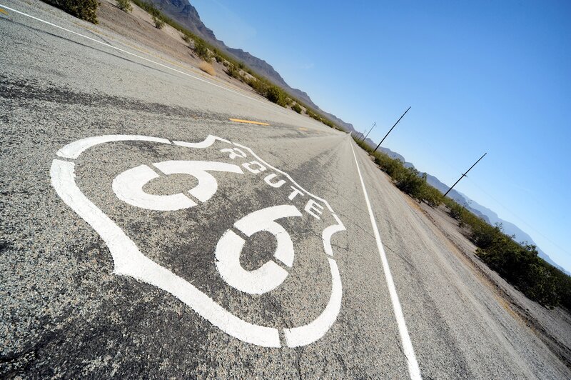 Route 66 Road Sign — Gray, Open