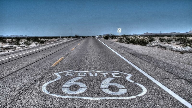 Route 66 Road Sign — Gray