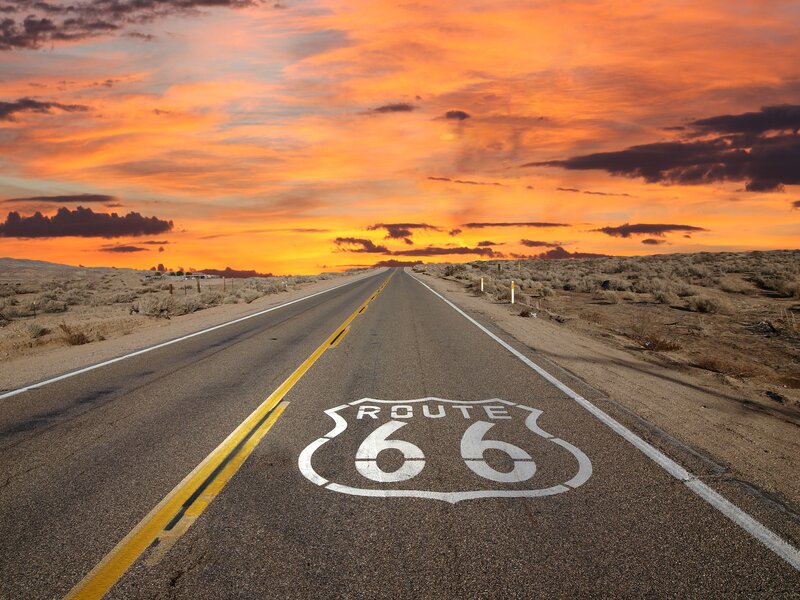 Route 66 Road Sign — Orange