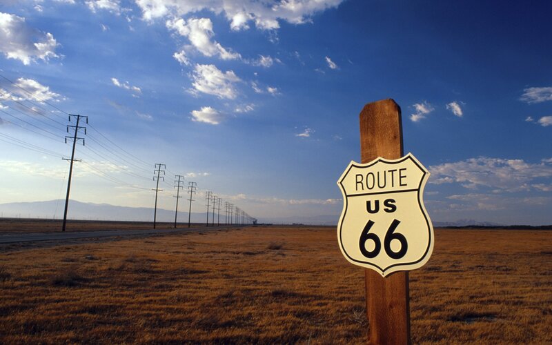 Route 66 Sign — Blue