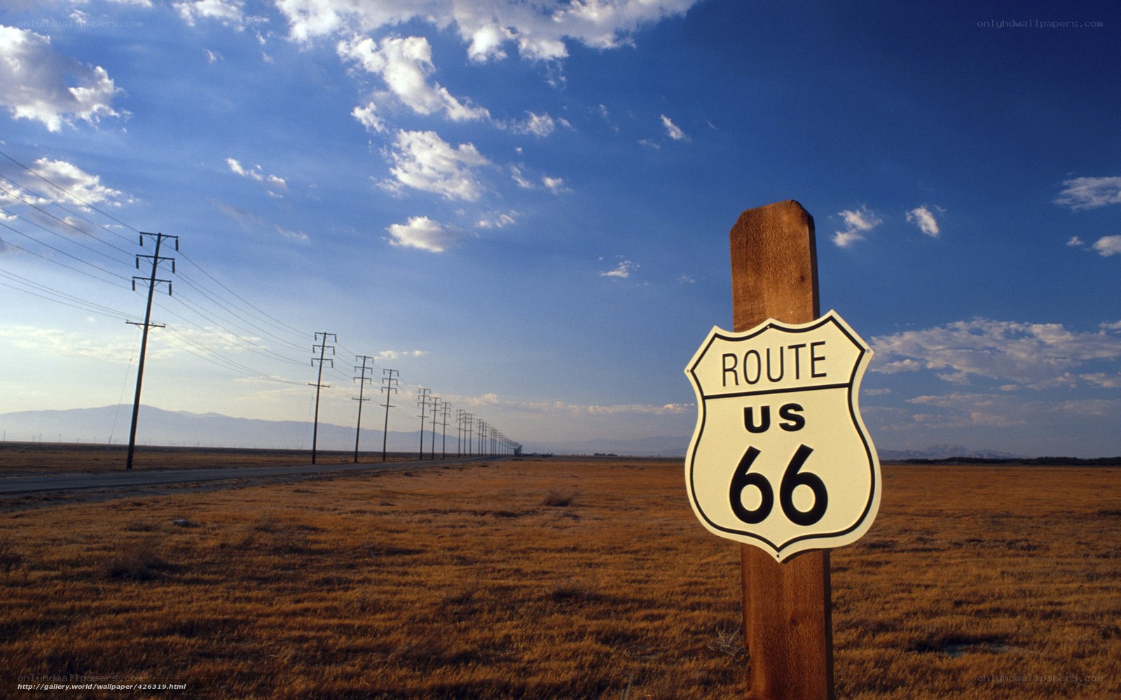 Route 66 sign in desert