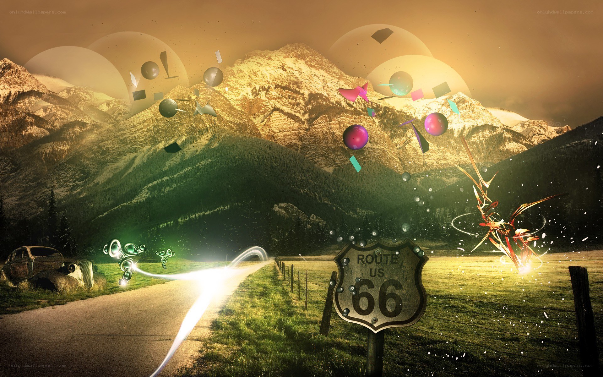 Route 66 surreal landscape
