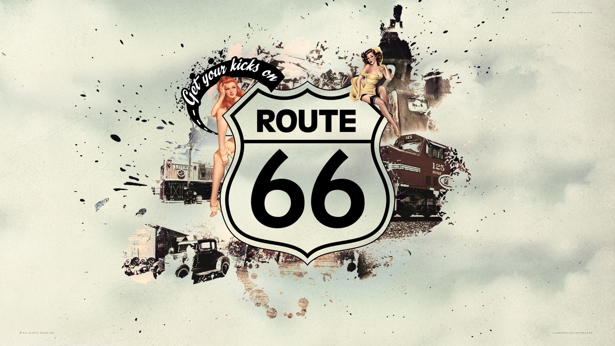 Route 66 vintage collage