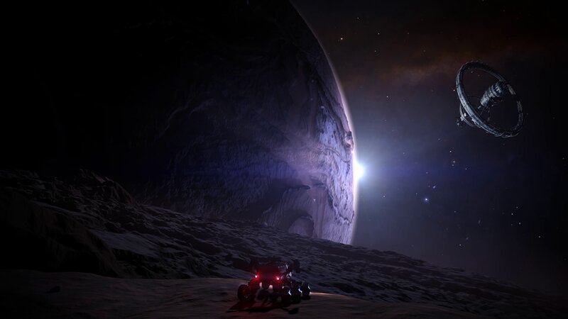 Rover on Alien Planet — Black, Dramatic