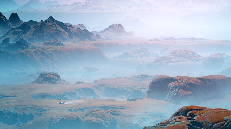 Rover on Alien Planet — Brown, Desolate