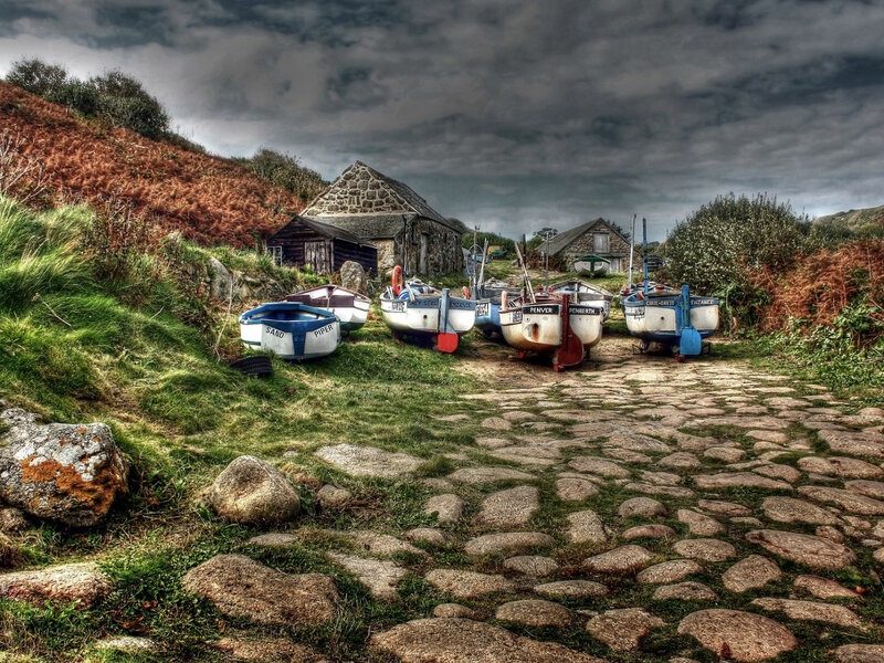 Row Boats on Grass