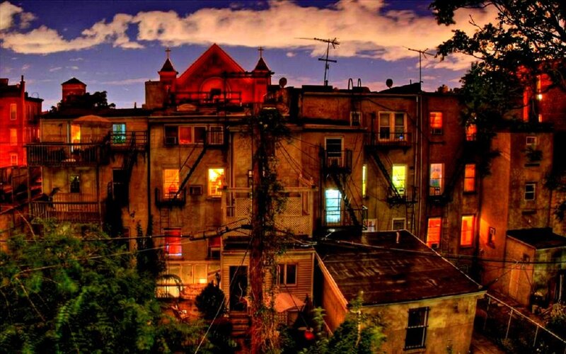 Row Houses at Dusk