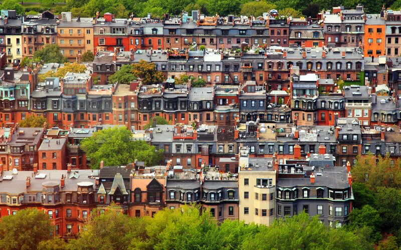 Row Houses in City