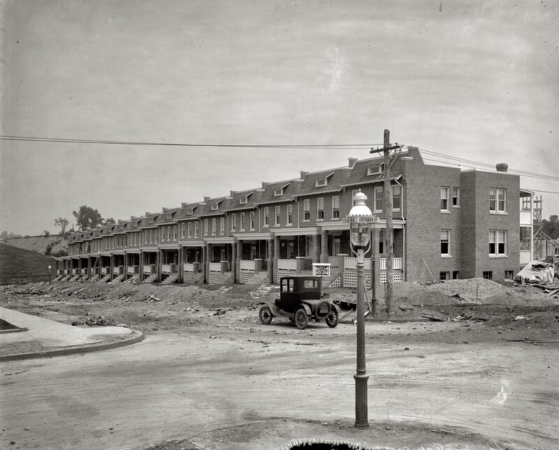 Row houses under construction