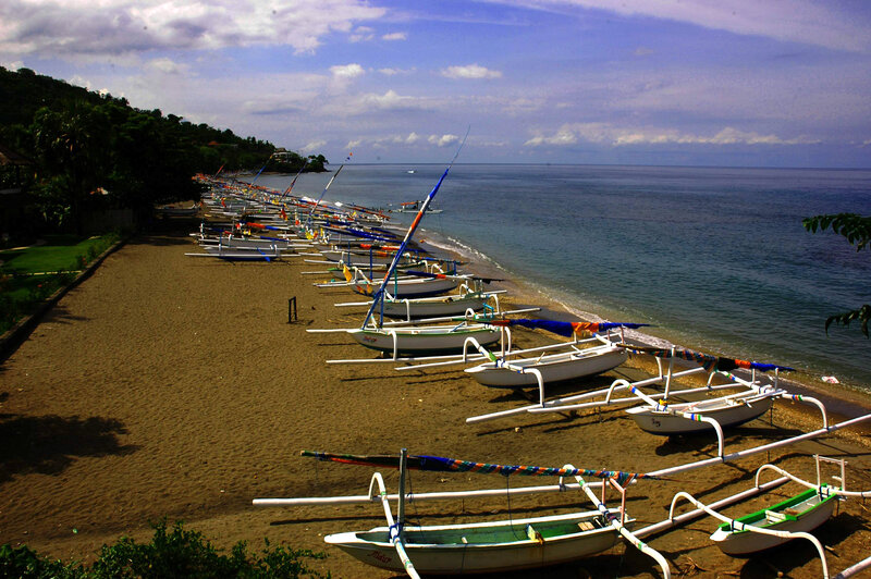 Row of Boats on Beach