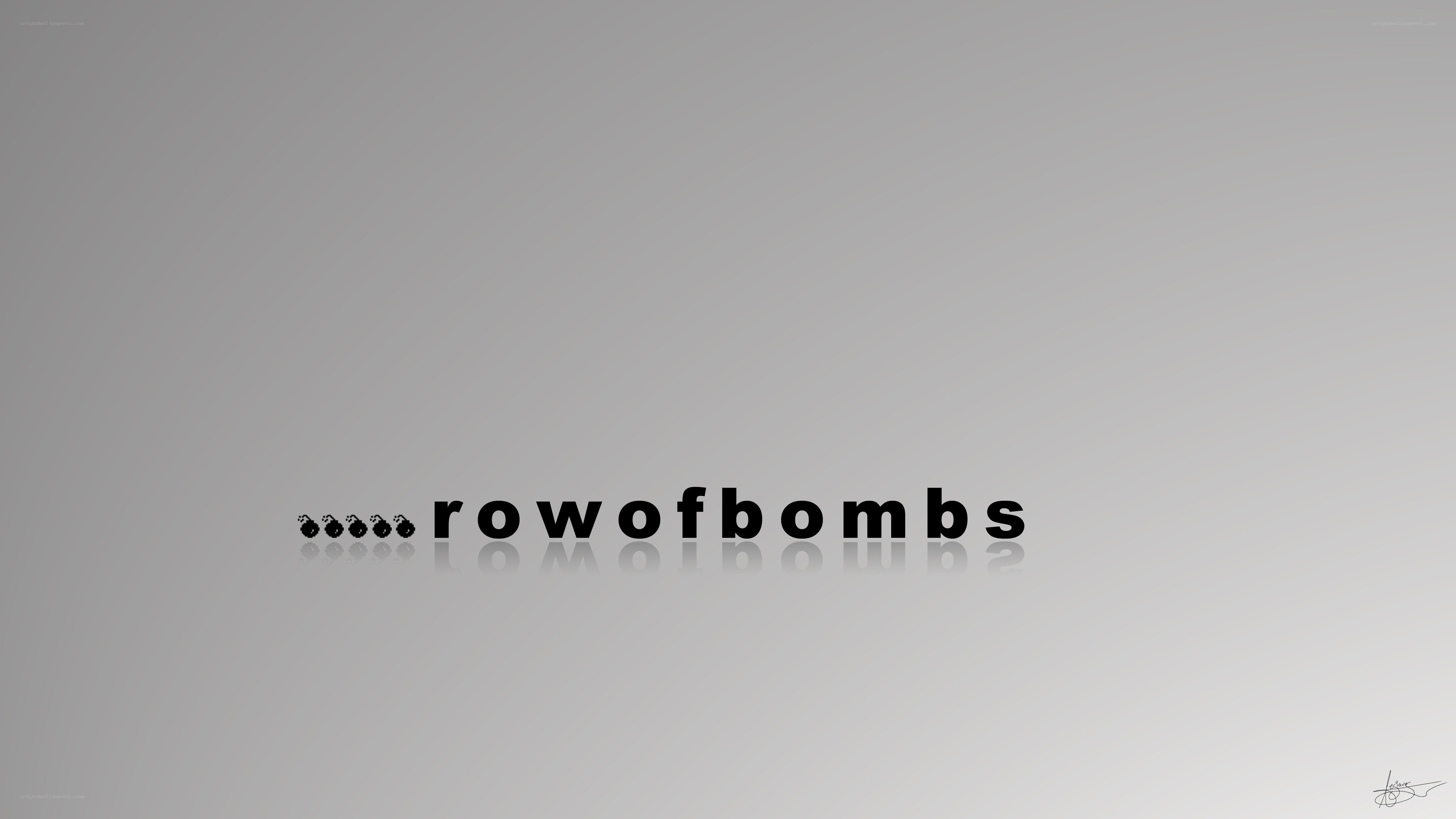 row of bombs text art