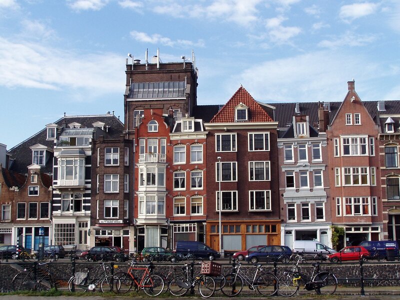 Row of canal houses in Amsterdam