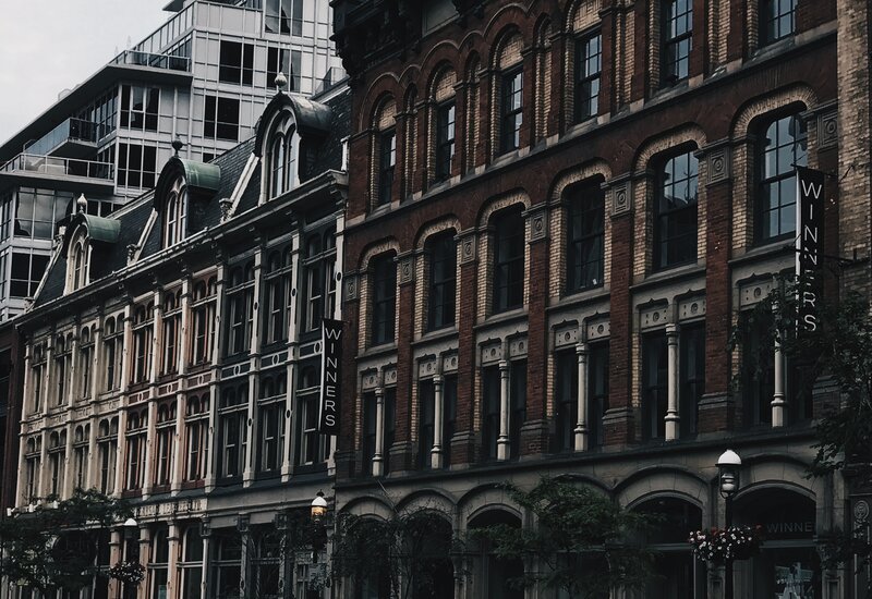 Row of Historic Buildings — Brown