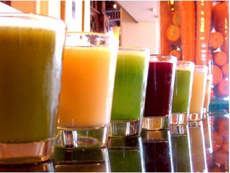 Row of Juice Glasses