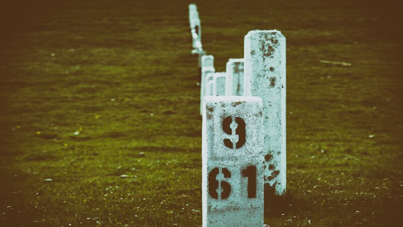 Row of Numbered Posts