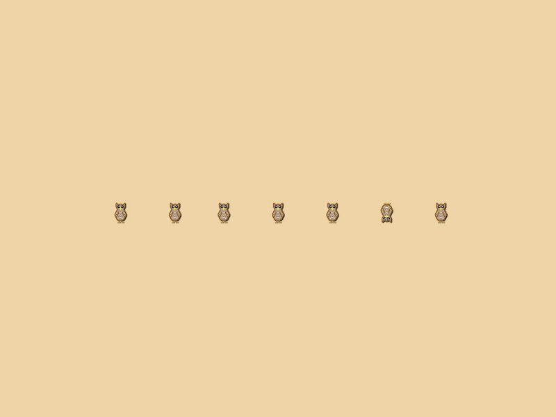 row of owl icons