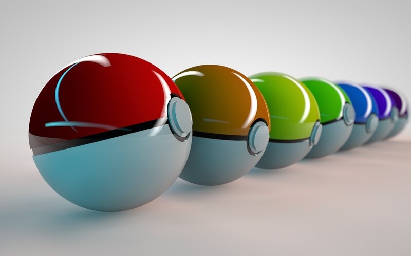 Row of Pokeballs