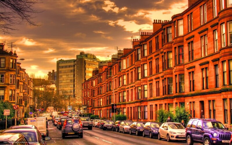 Row of Red Brick Houses