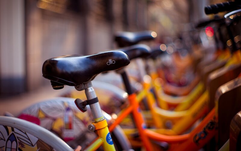 Row of Rental Bicycles