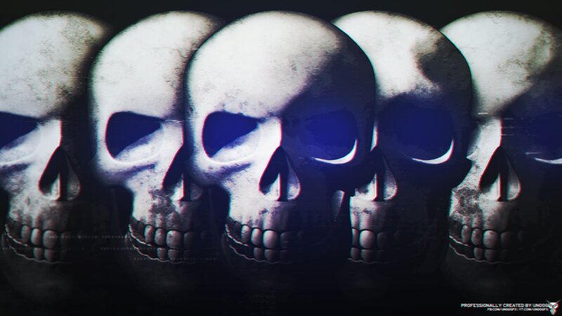 Row of Skulls — Black