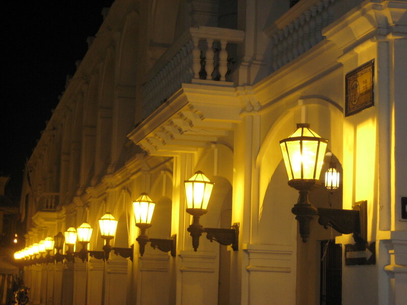 Row of Street Lamps