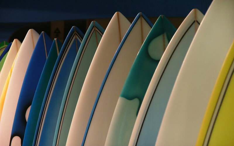 Row of Surfboards